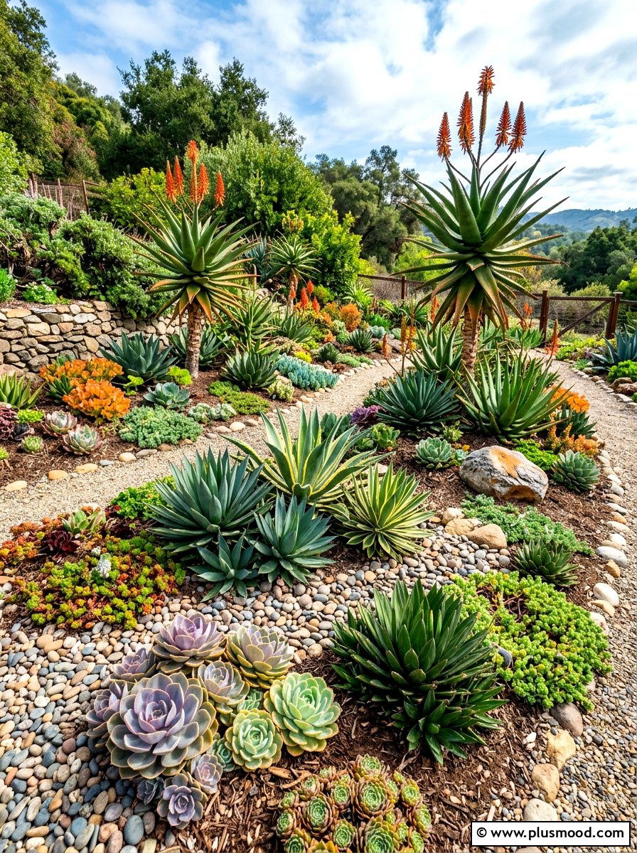Succulent Garden - 25 summer drought tolerant garden ideas