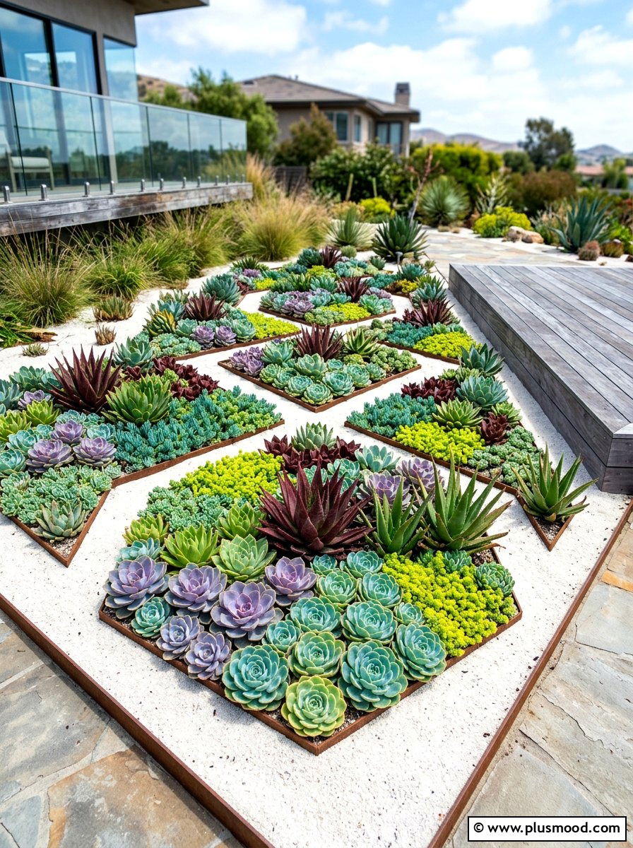 Succulent Garden - 25 summer front yard landscaping ideas