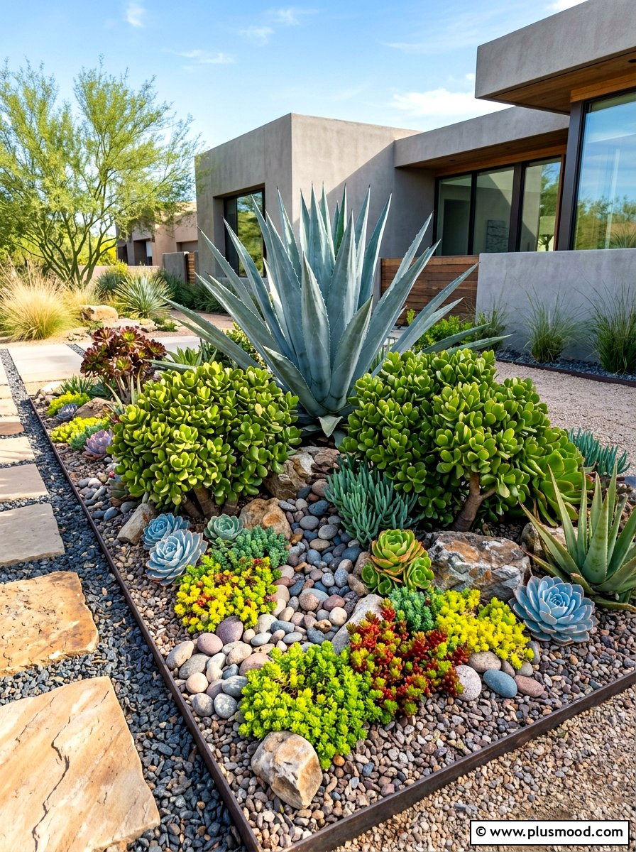 Succulent Garden Bed - 25 summer layered flower bed ideas
