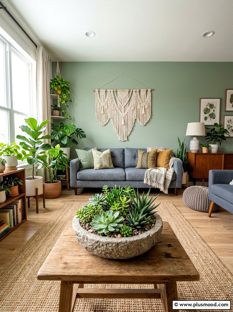 Succulent Garden Display - 25 summer end table decor ideas