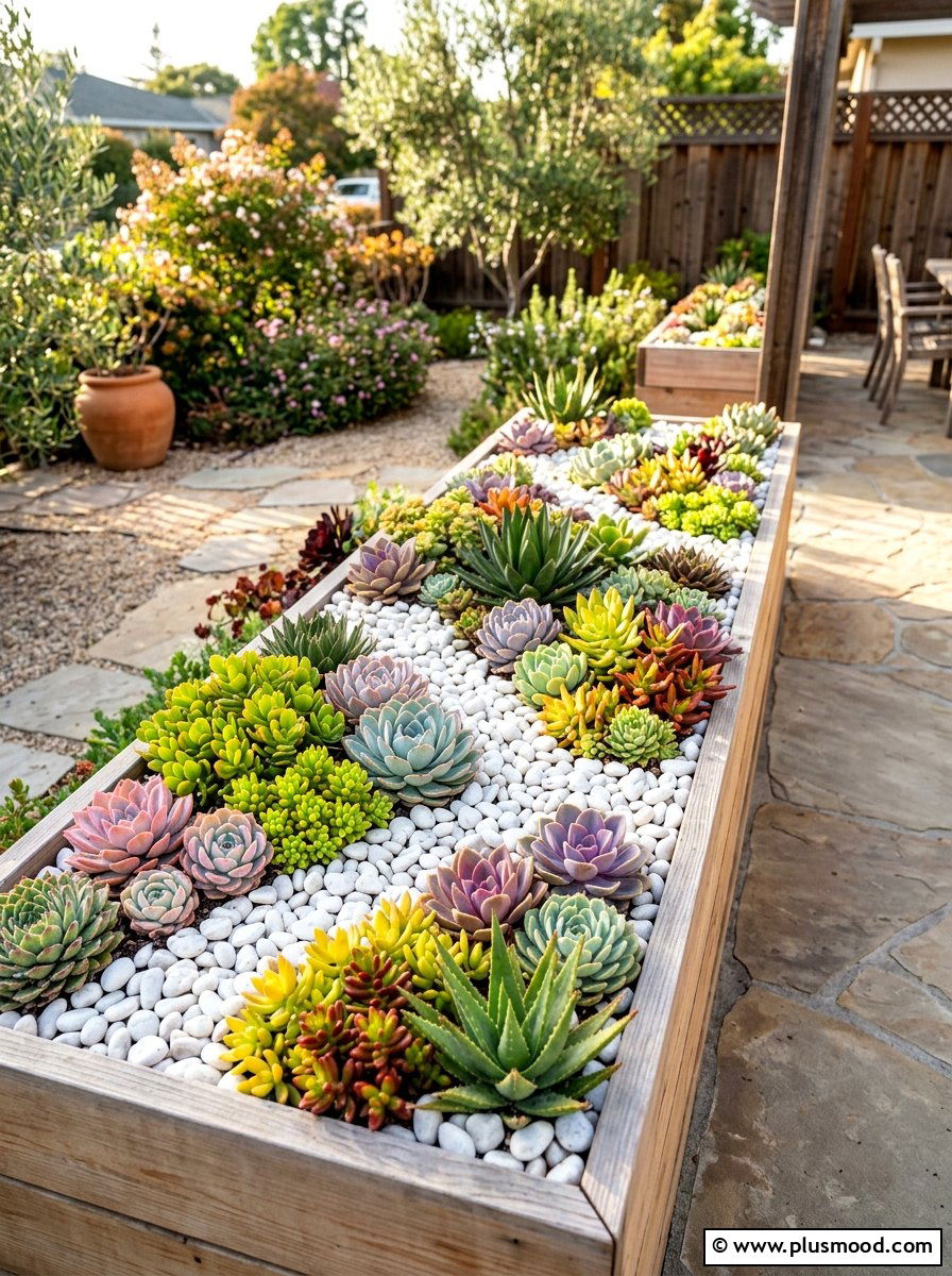 Succulent Garden Layout - 25 small backyard ideas low maintenance