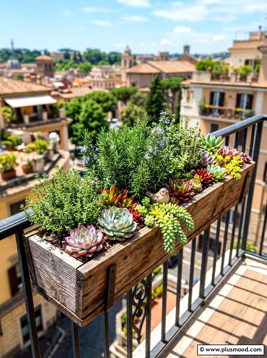 Succulent Herb Planter - 25 summer succulent planter ideas