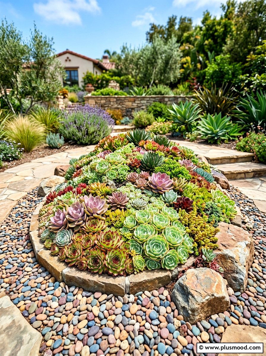 Succulent Island Bed - 25 summer island bed ideas