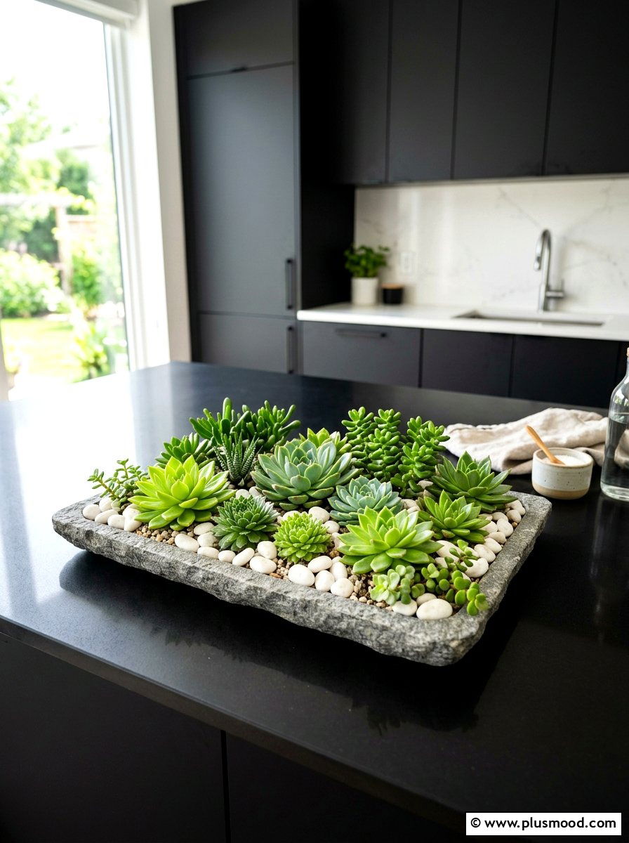 Succulent Kitchen Tray - 25 summer kitchen tray decor ideas