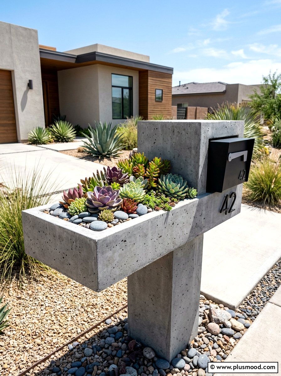 Succulent Mailbox Planter - 25 summer mailbox planter ideas