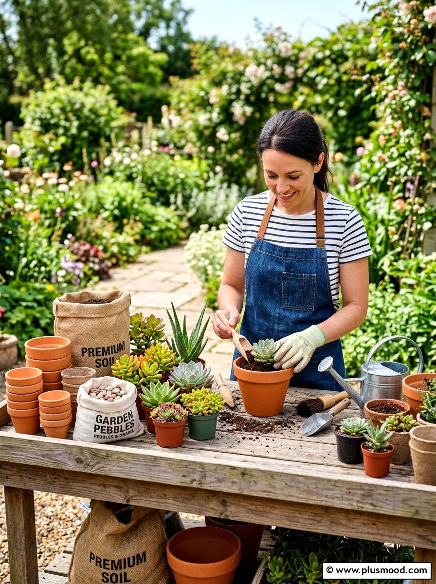 Succulent Planting Station - 25 summer backyard party ideas