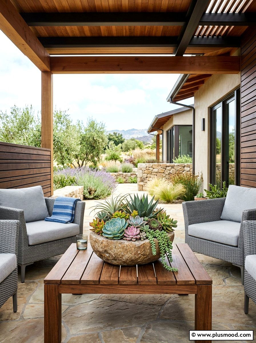 Succulent Porch Pots - 25 summer front porch landscaping ideas