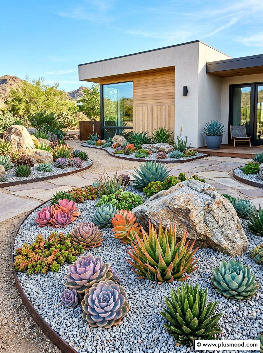 Succulent Rock Garden - 25 summer small garden ideas