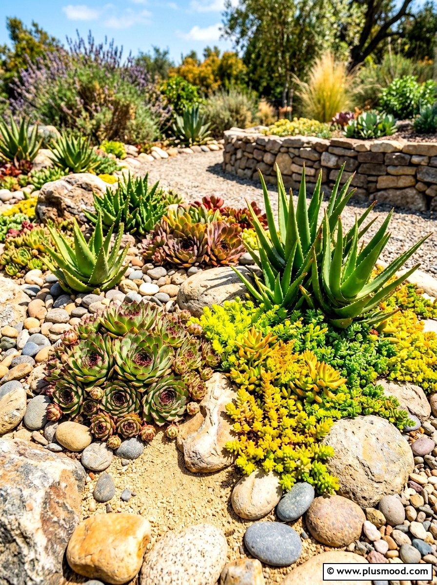 Succulent Rock Garden - 25 simple summer garden ideas