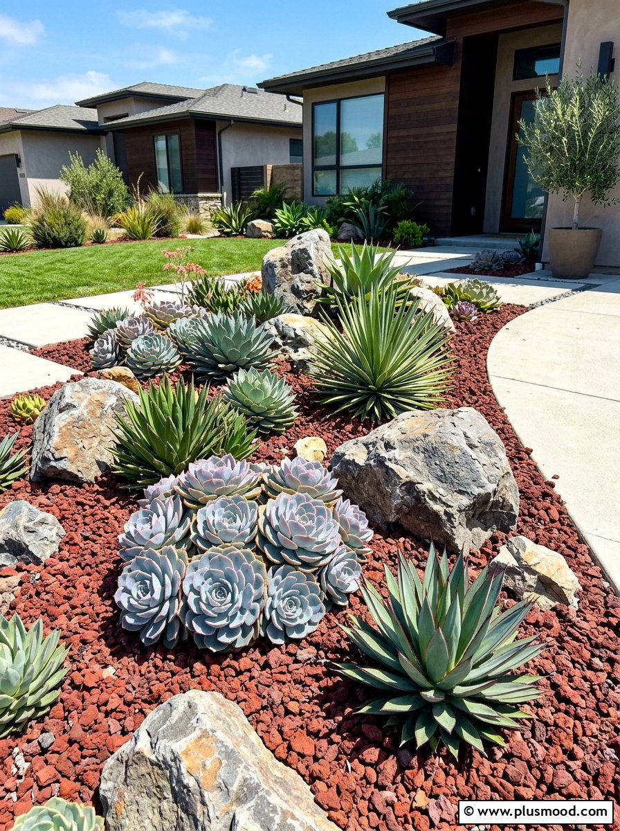 Succulent Rock Garden Border - 25 summer garden border ideas