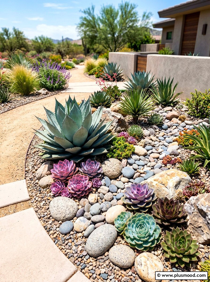 Succulent Rock Garden - 25 budget summer garden ideas