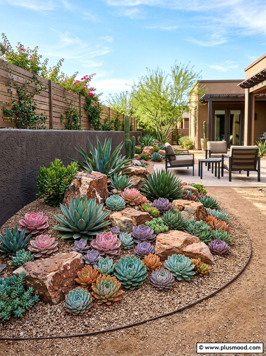 Succulent Rockery - 25 small backyard ideas with rock garden