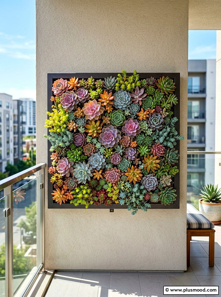 Succulent Wall Planter - 25 summer balcony wall decor ideas