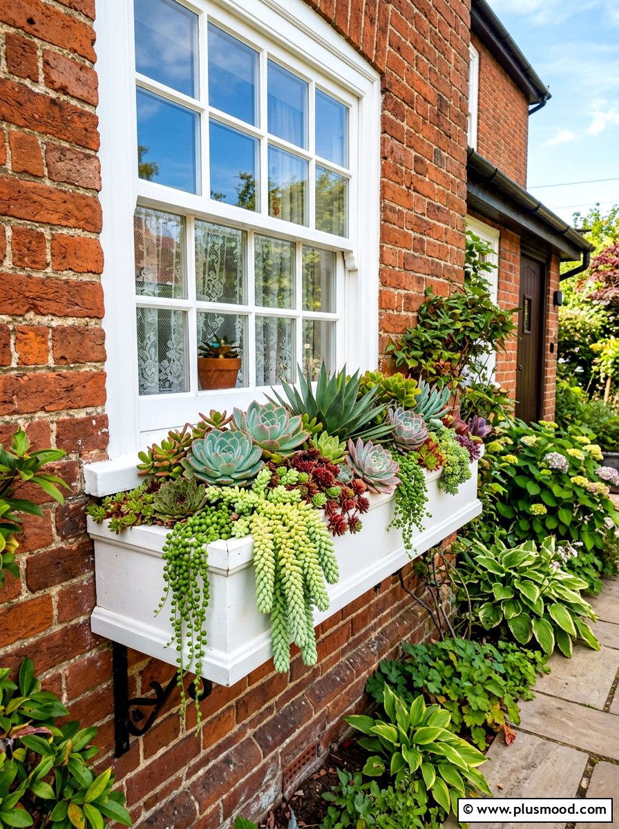 Succulent Window Box - 25 summer succulent garden ideas