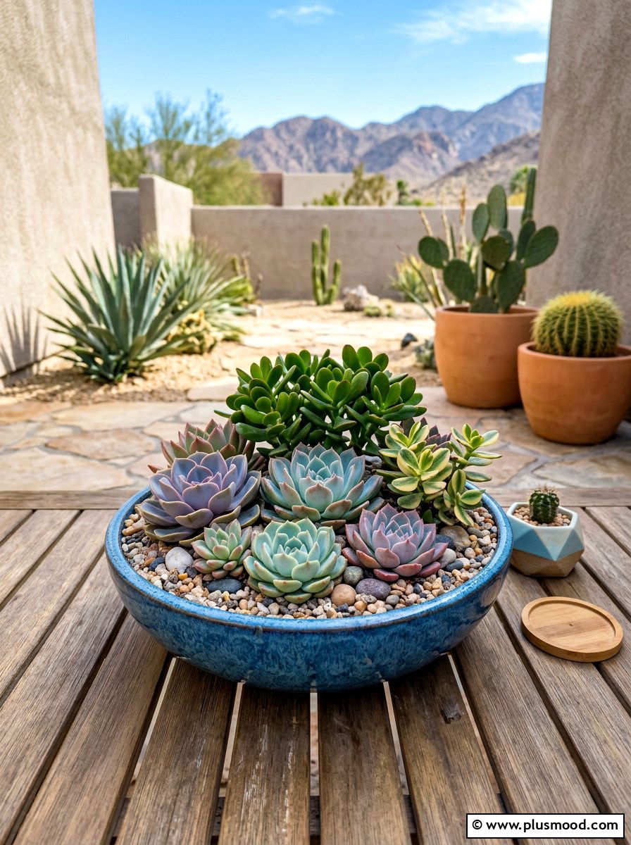 Succulent garden container - 25 summer flower pot ideas