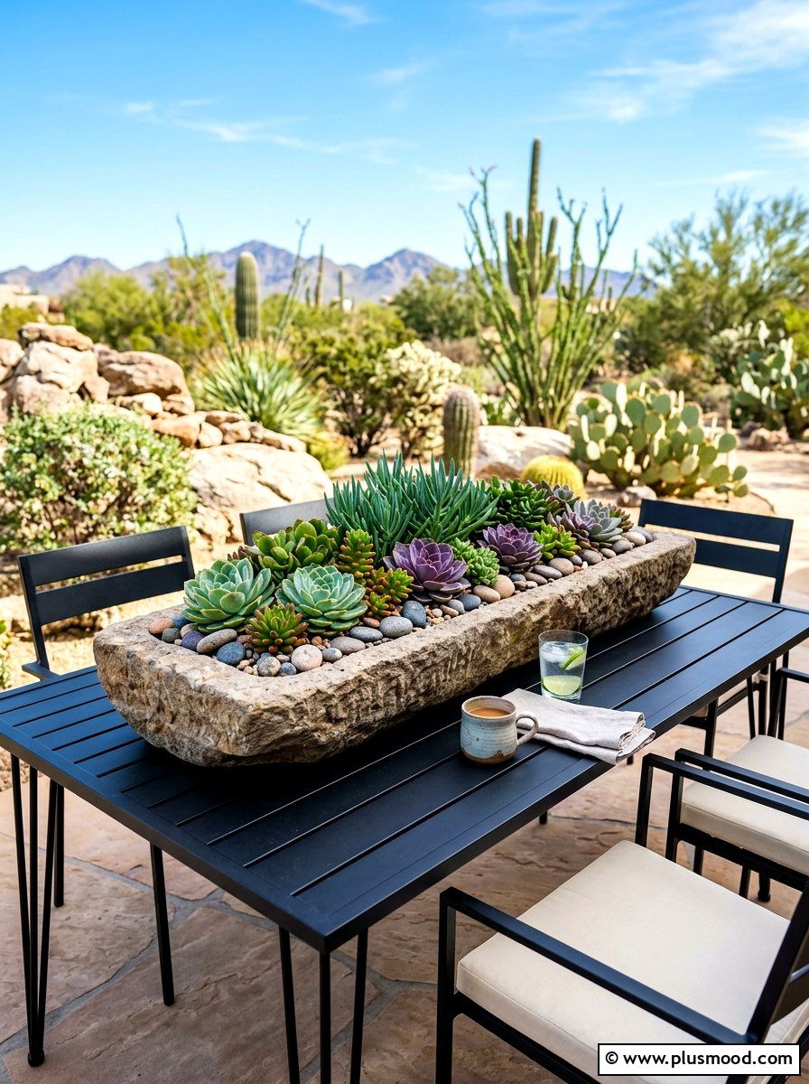 Succulent patio table arrangement - 25 summer patio table decor ideas