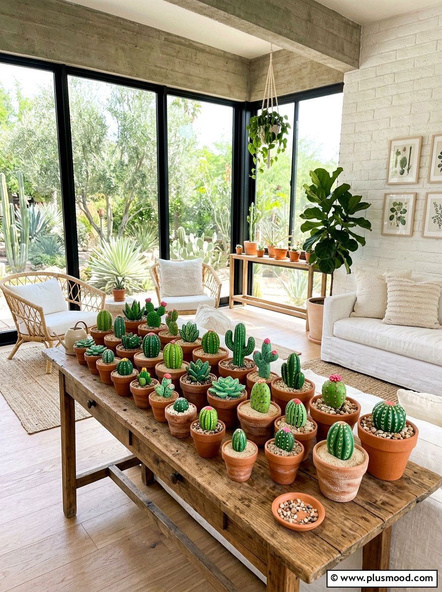 Succulent rock art - 25 painted rock ideas with acrylic paint