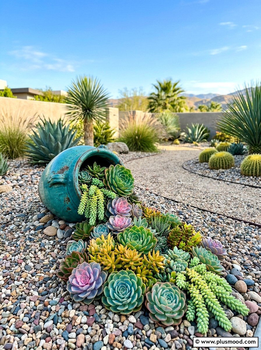 Succulent spill planter - 25 summer spill planter ideas