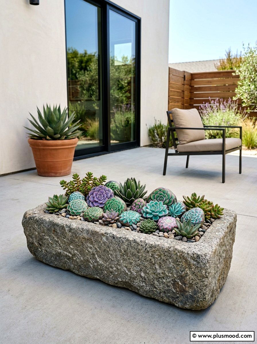 Succulent stones - 25 painted rock ideas for outdoor decor