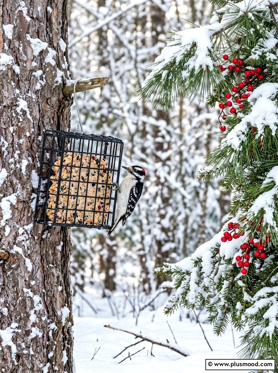 Suet bird feeder for winter - 25 small backyard ideas with bird feeders