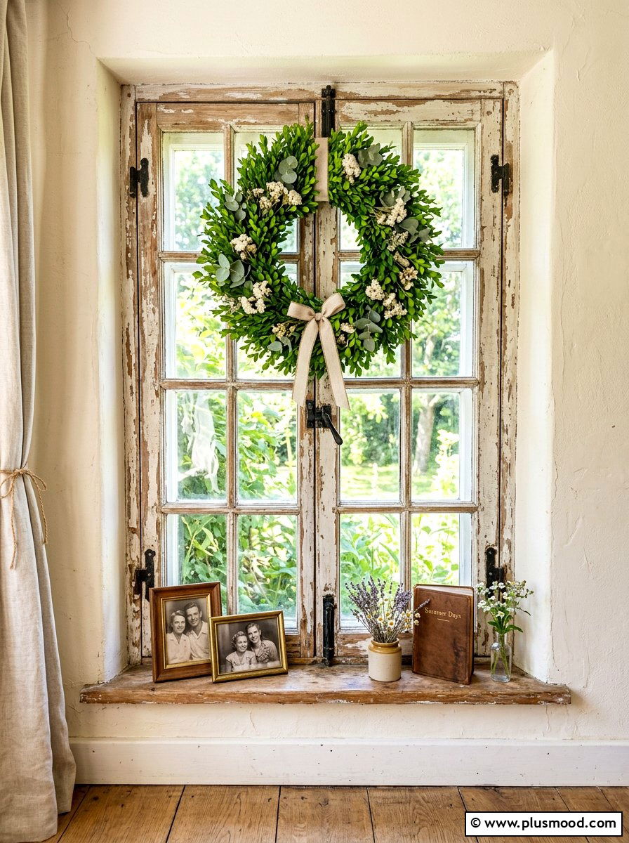 Summer Antique Window Frame - 25 summer rustic summer decor ideas