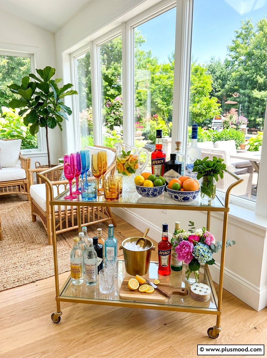 Summer Bar Cart - 25 last days of summer decor ideas