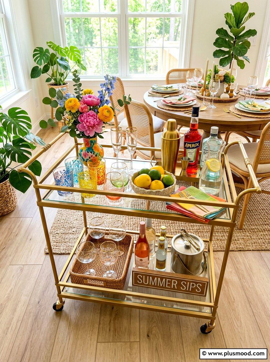 Summer Bar Cart - 25 fresh summer decorating ideas