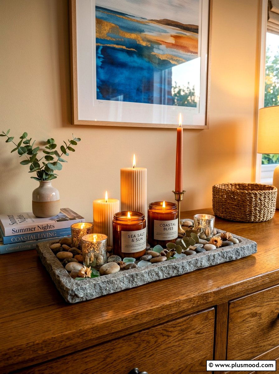 Summer Candle Tray - 25 summer bedroom tray decor ideas