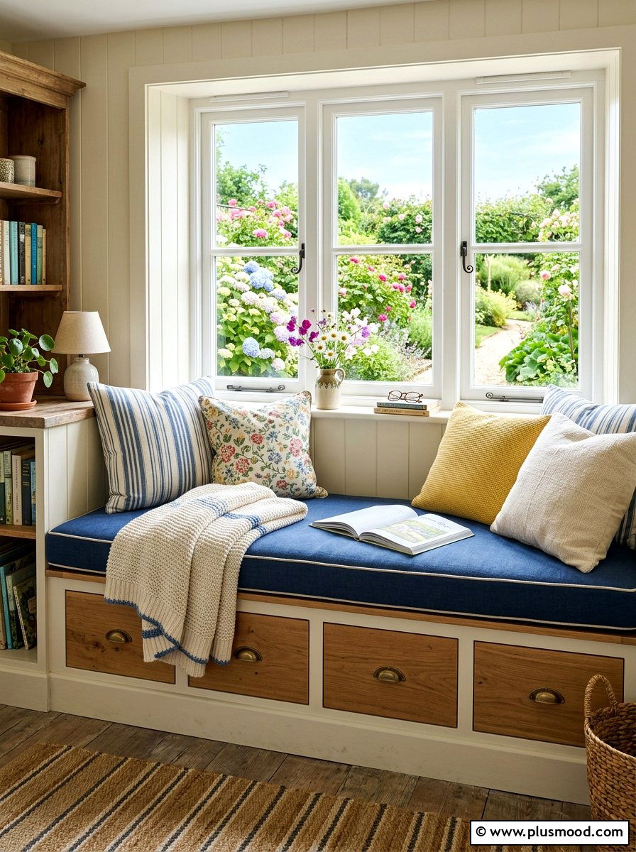 Summer Cottage Built In Window Seat - 25 summer cottage home decor ideas