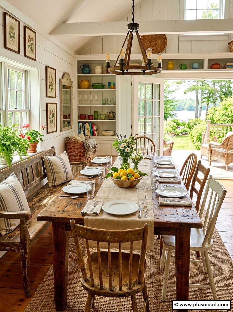 Summer Cottage Farmhouse Dining Table - 25 summer cottage home decor ideas