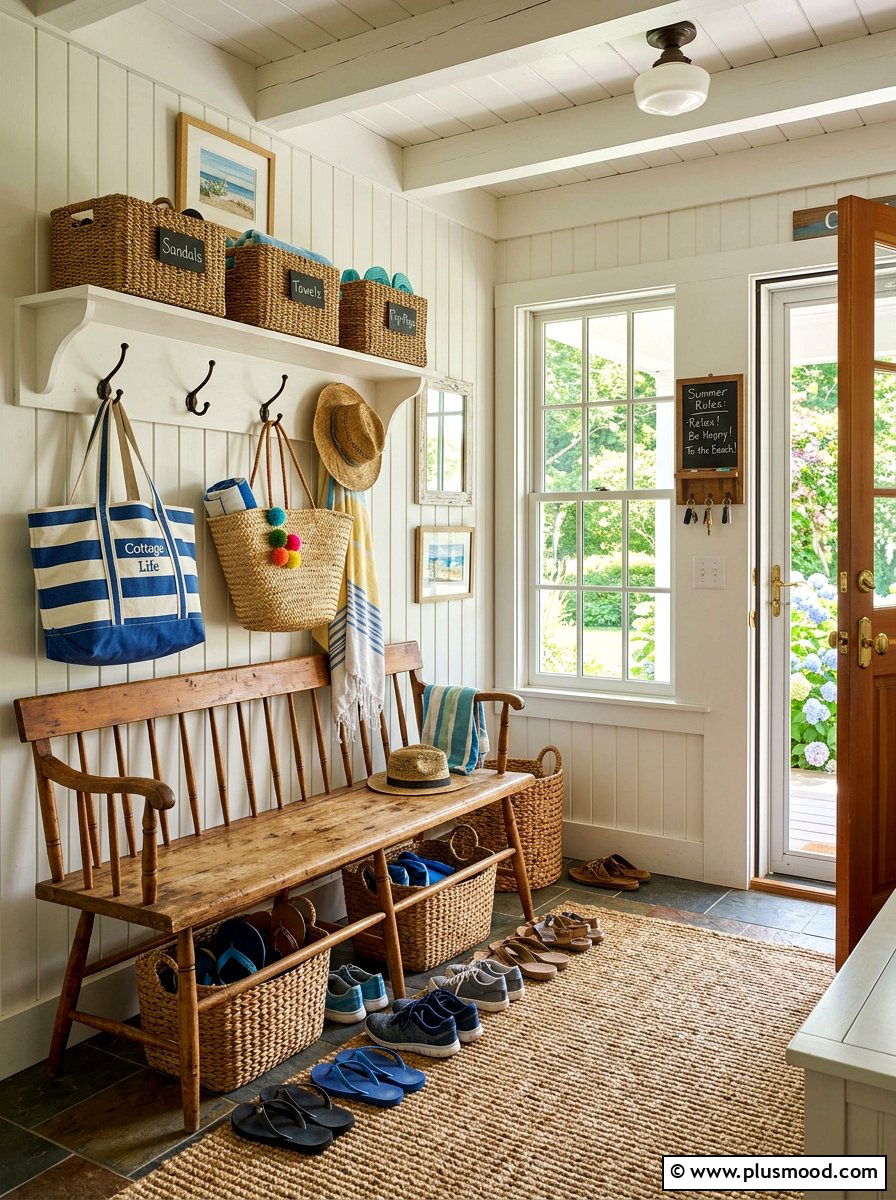 Summer Cottage Functional Mudroom - 25 summer cottage home decor ideas