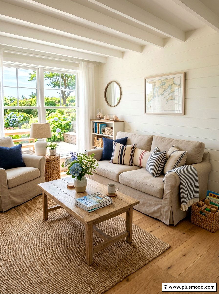 Summer Cottage Neutral Slipcover Seating - 25 summer cottage home decor ideas