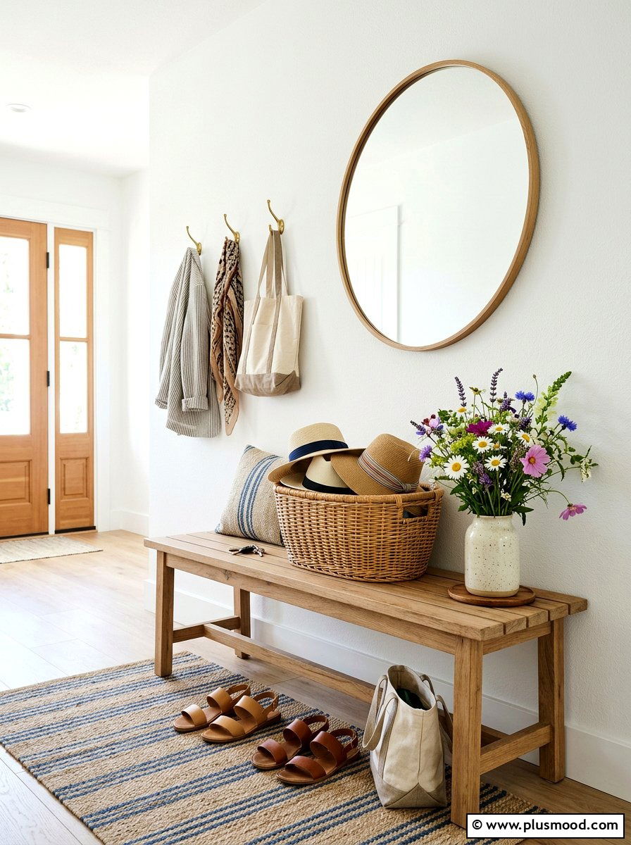 Summer Entryway Bench - 25 best summer home decor ideas