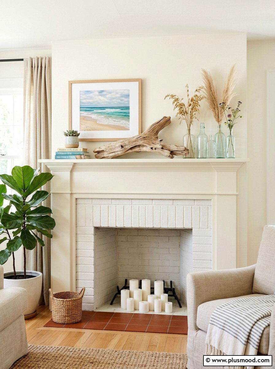 Summer Fireplace Mantel - 25 simple summer home decor ideas