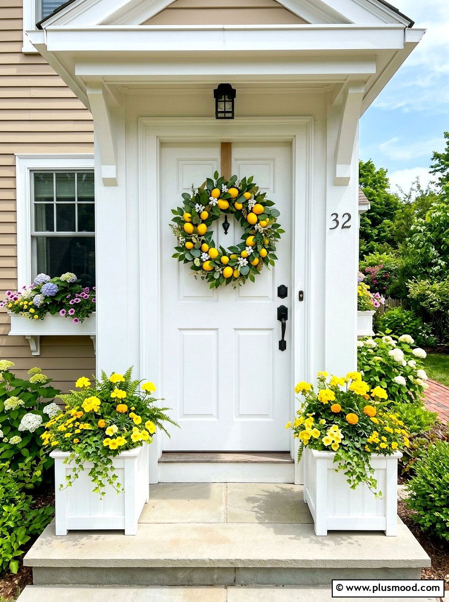 Summer Front Door Wreath - 25 summer front porch decor ideas