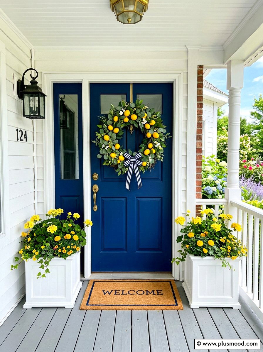 Summer Front Porch Wreath - 25 cute summer porch decor ideas