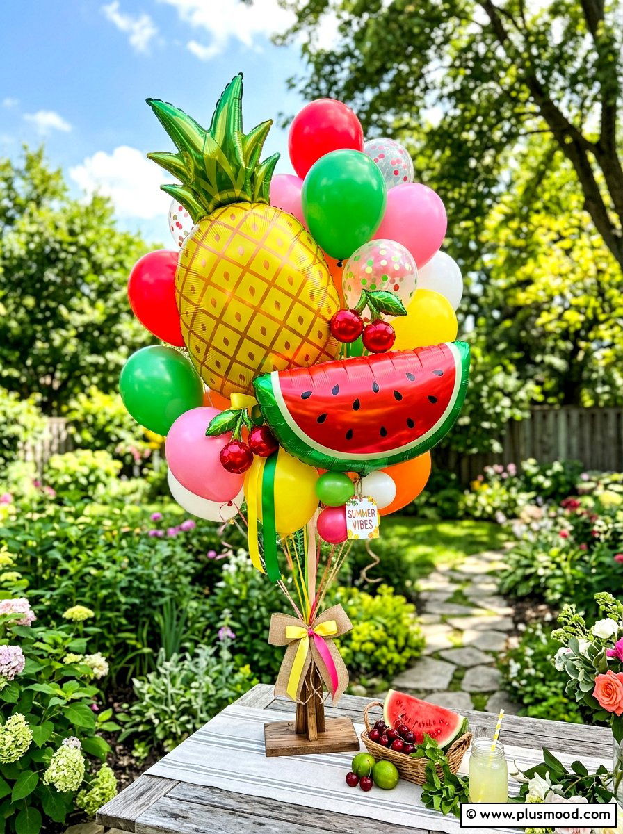 Summer Fruit Balloon Bouquet - 25 summer pool party decor ideas