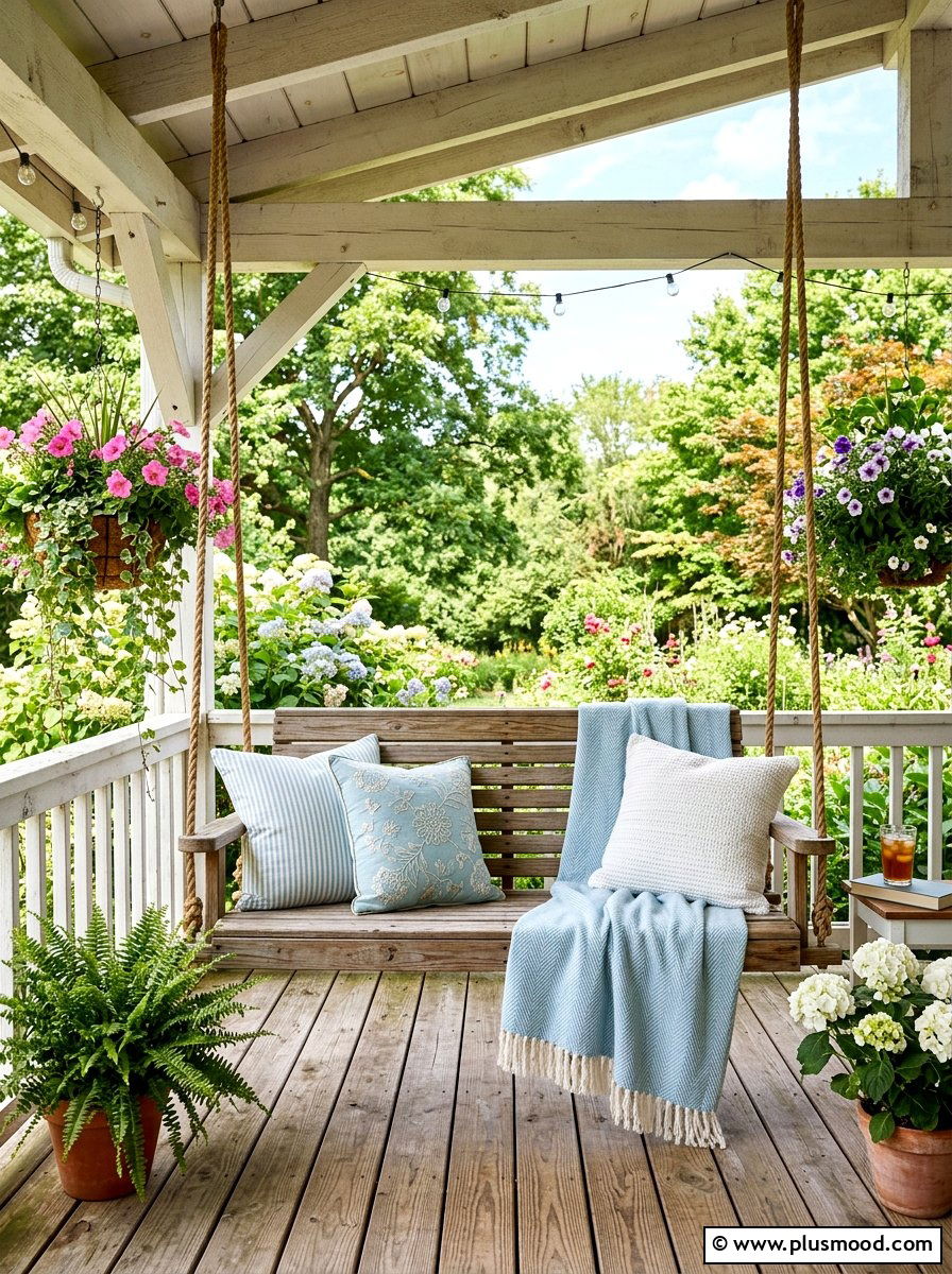 Summer Hanging Porch Swing - 25 summer rustic summer decor ideas