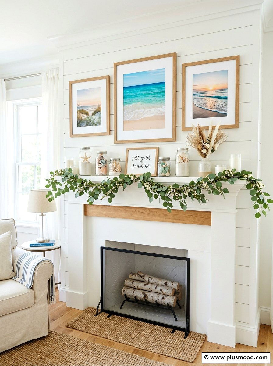 Summer Mantel Decor - 25 summer decorating ideas on a budget