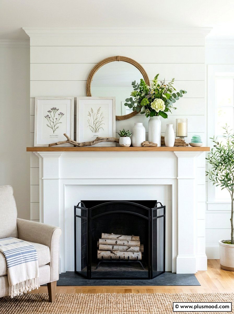 Summer Mantel Display - 25 summer home decor ideas