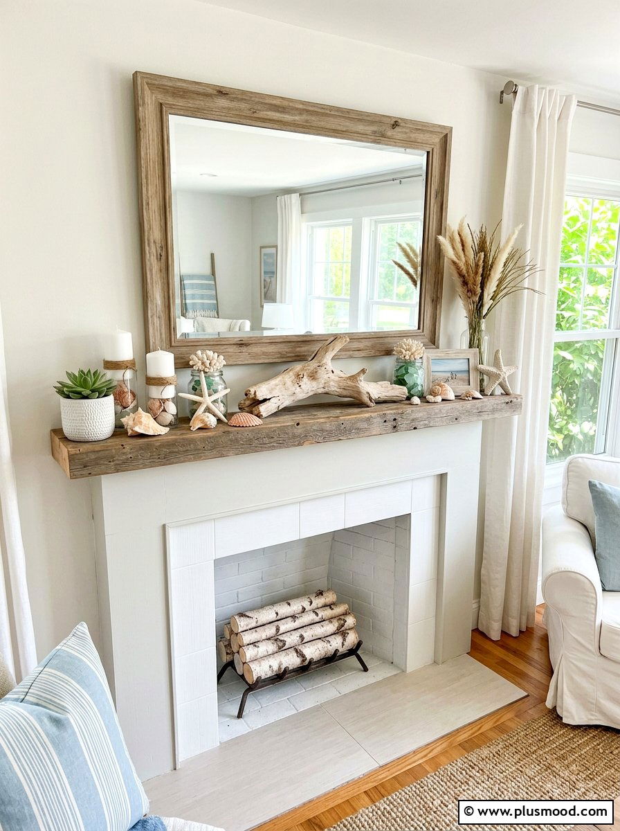 Summer Mantel Display - 25 cozy summer home ideas