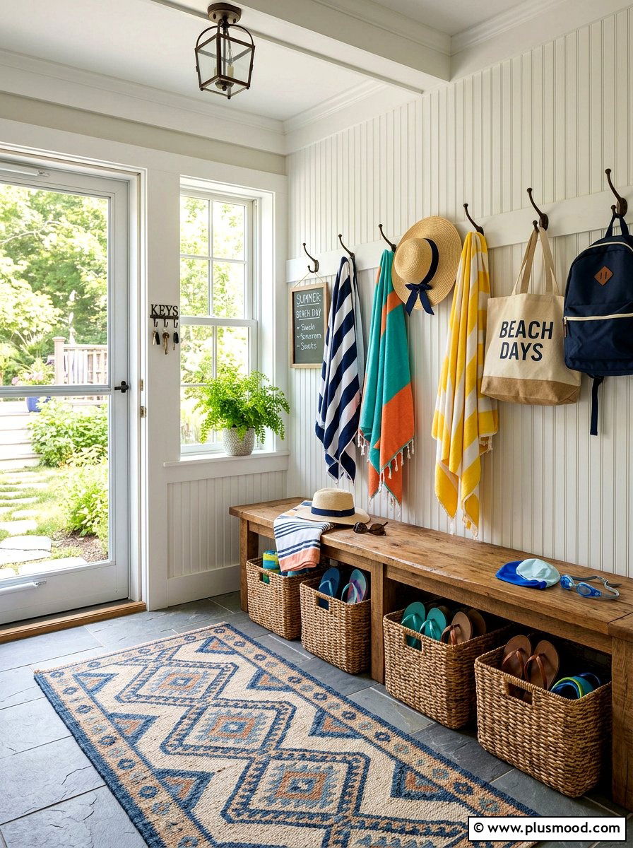 Summer Mudroom Organization - 25 summer home styling ideas