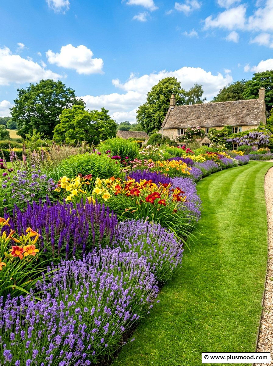 Summer Perennial Border - 25 summer low maintenance garden ideas