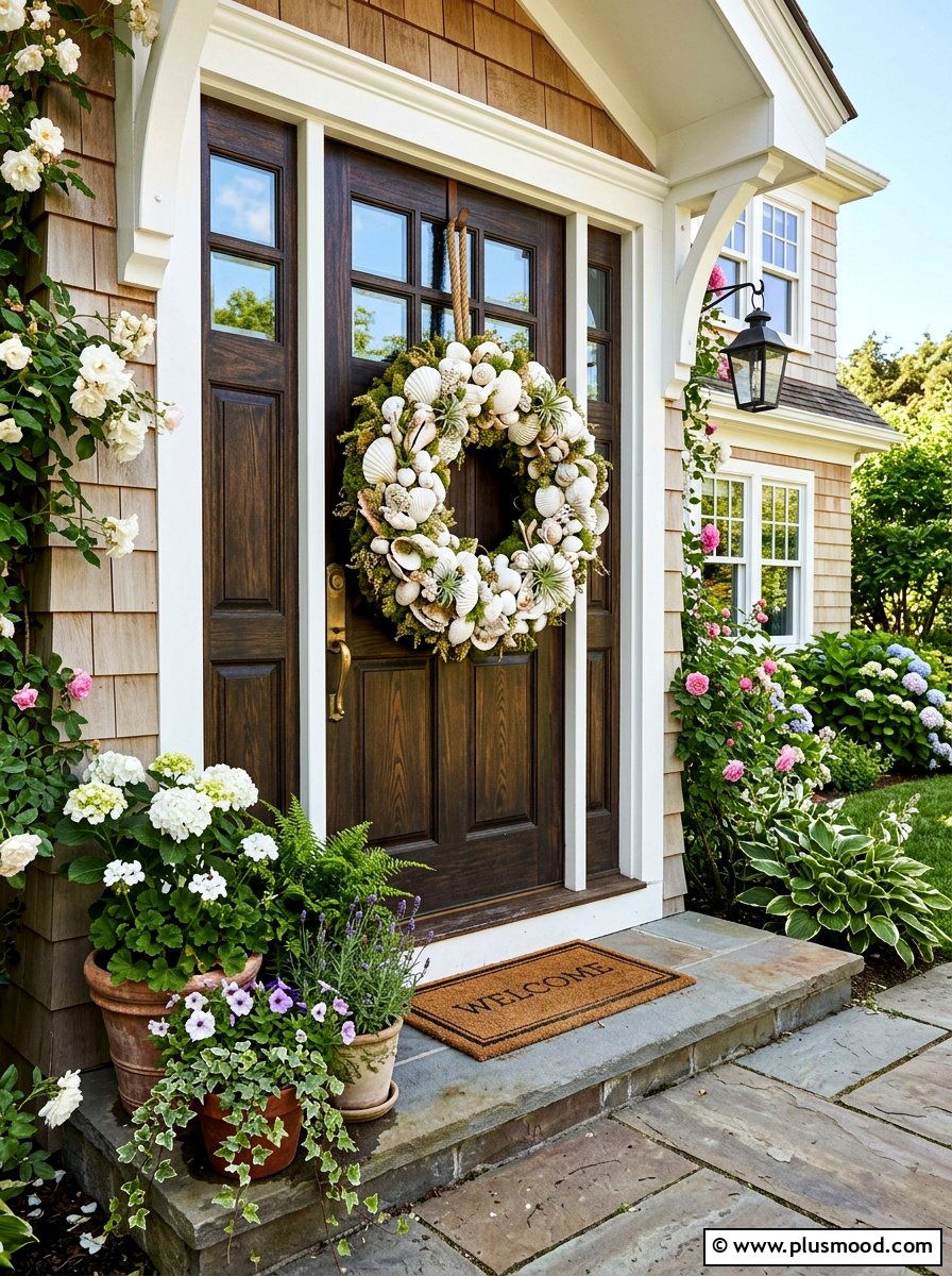 Summer Shell Wreath - 25 summer decor ideas with shells