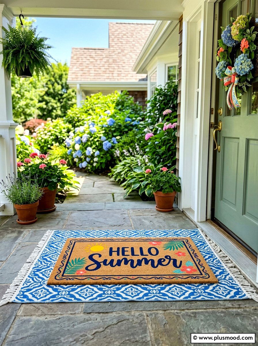 Summer Welcome Mat - 25 easy summer porch decorating ideas