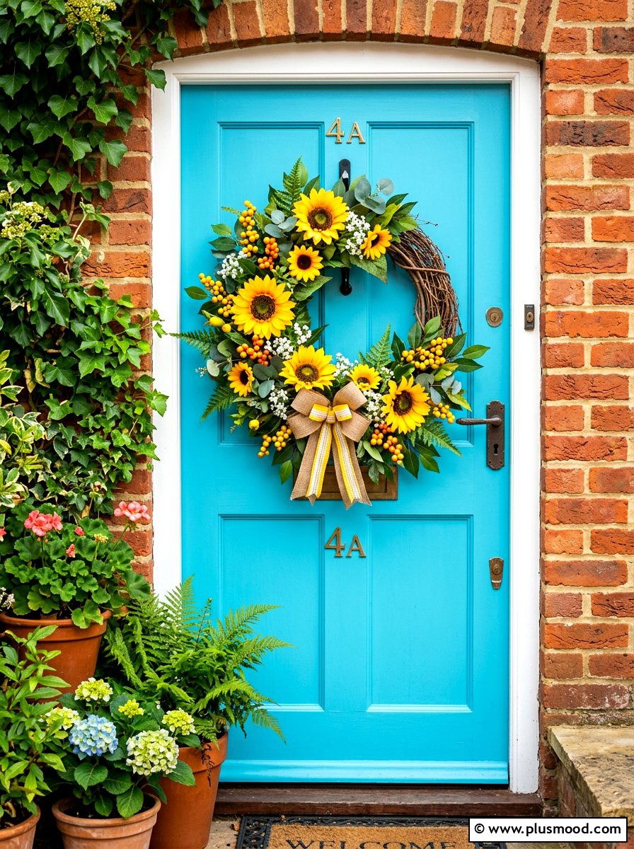 Summer Wreath For Front Door - 25 summer front porch decor ideas for apartments