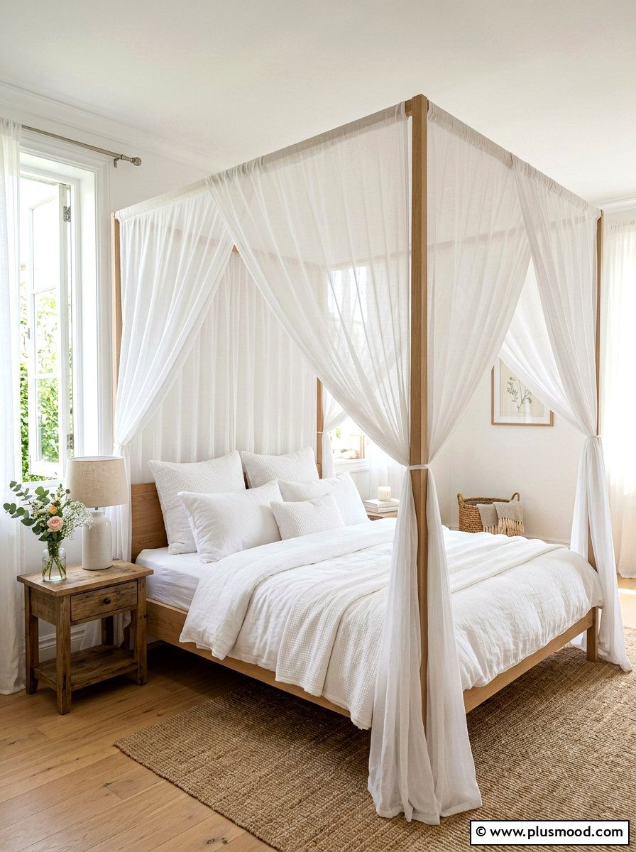 Summer canopy bed - 25 summer bedroom refresh ideas