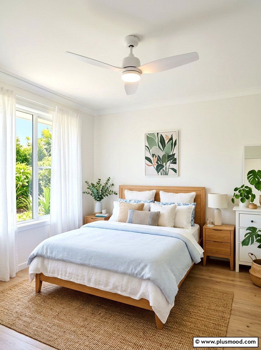Summer ceiling fan - 25 summer bedroom refresh ideas