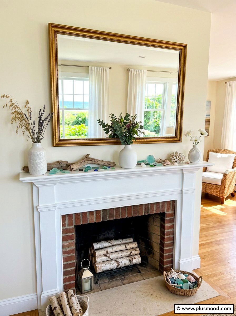 Summer fireplace mantle - 25 simple summer decorating ideas