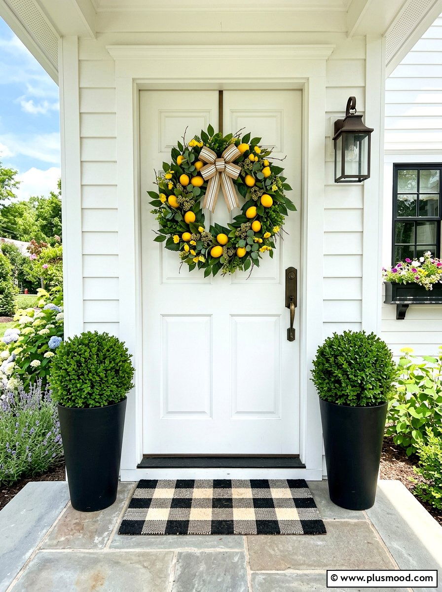Summer front door wreath - 25 summer porch ideas